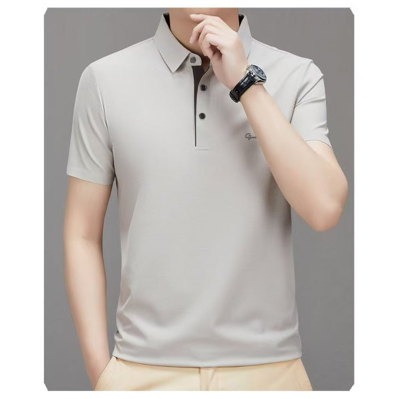 🎁Hot Sale 50% OFF⏳Men's Ice Silk Breathable Lapel Short Sleeve Shirt