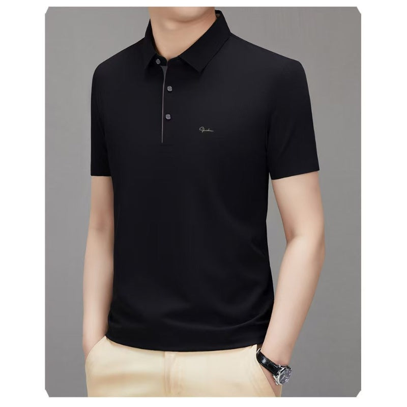 🎁Hot Sale 50% OFF⏳Men's Ice Silk Breathable Lapel Short Sleeve Shirt