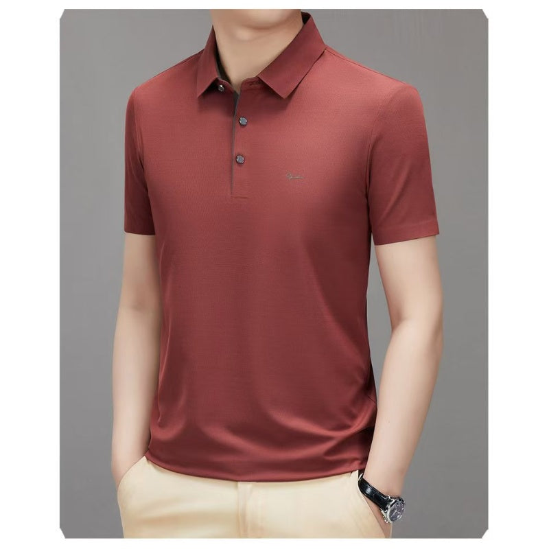 🎁Hot Sale 50% OFF⏳Men's Ice Silk Breathable Lapel Short Sleeve Shirt