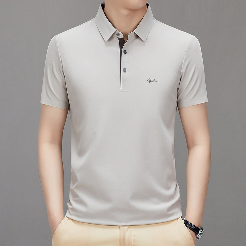 🎁Hot Sale 50% OFF⏳Men's Ice Silk Breathable Lapel Short Sleeve Shirt