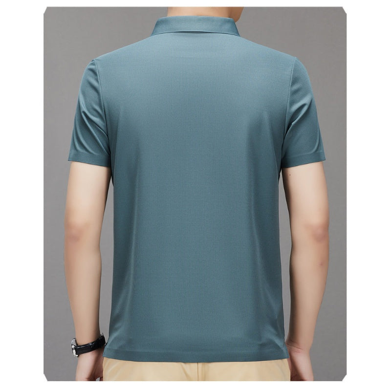 🎁Hot Sale 50% OFF⏳Men's Ice Silk Breathable Lapel Short Sleeve Shirt