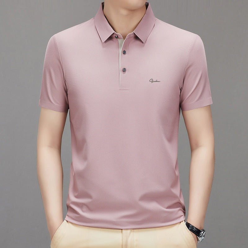 🎁Hot Sale 50% OFF⏳Men's Ice Silk Breathable Lapel Short Sleeve Shirt