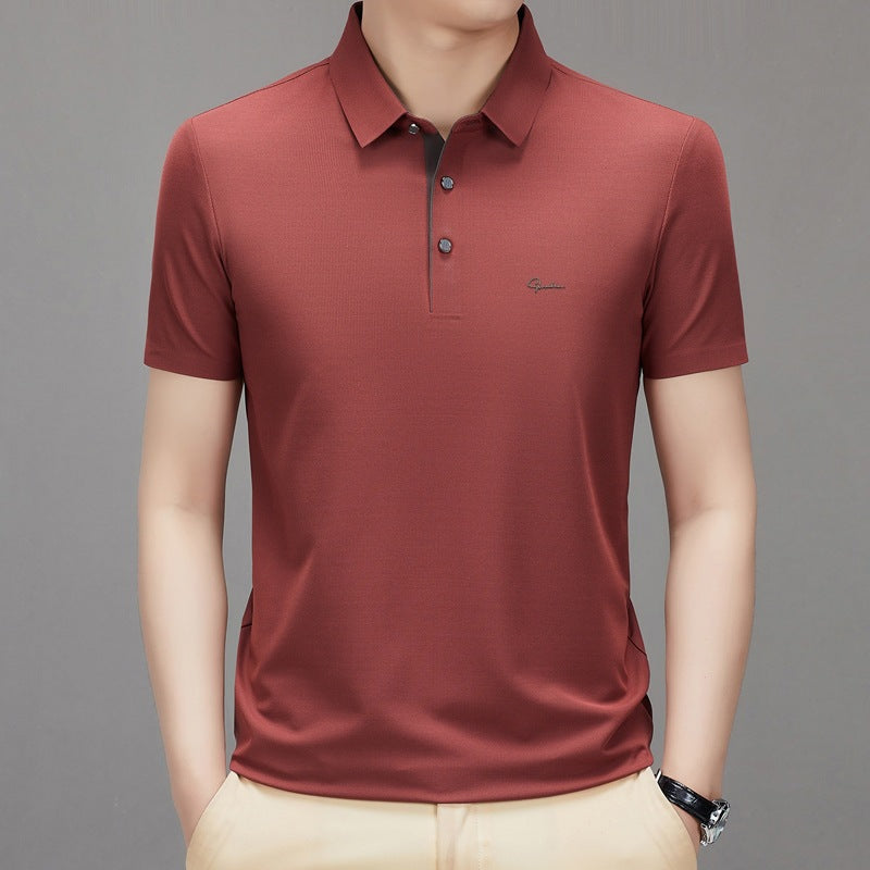 🎁Hot Sale 50% OFF⏳Men's Ice Silk Breathable Lapel Short Sleeve Shirt
