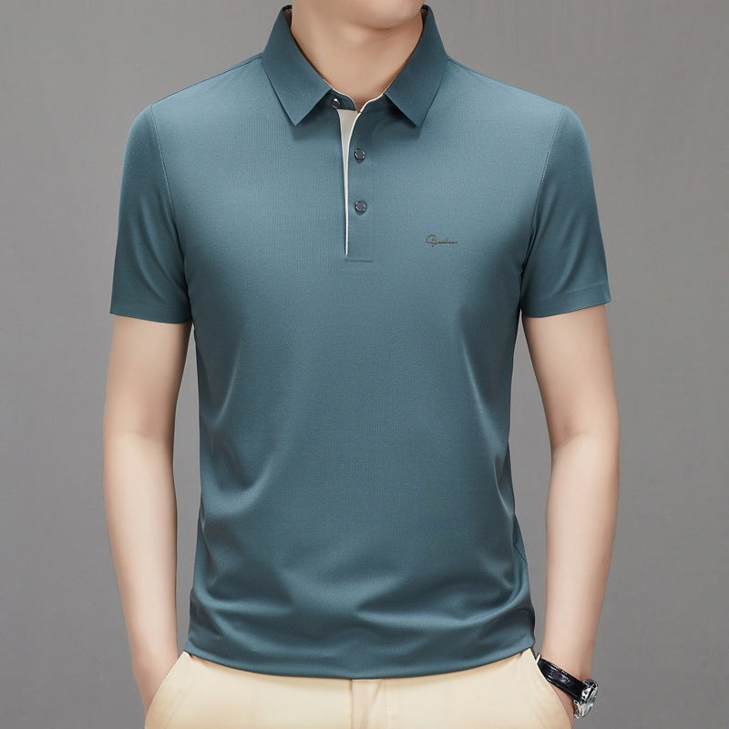 🎁Hot Sale 50% OFF⏳Men's Ice Silk Breathable Lapel Short Sleeve Shirt