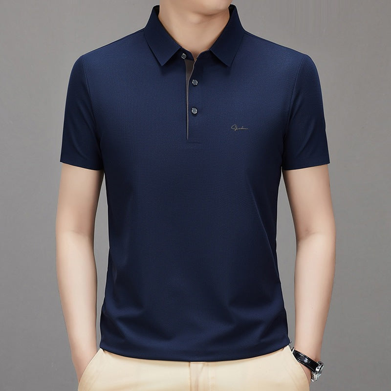 🎁Hot Sale 50% OFF⏳Men's Ice Silk Breathable Lapel Short Sleeve Shirt