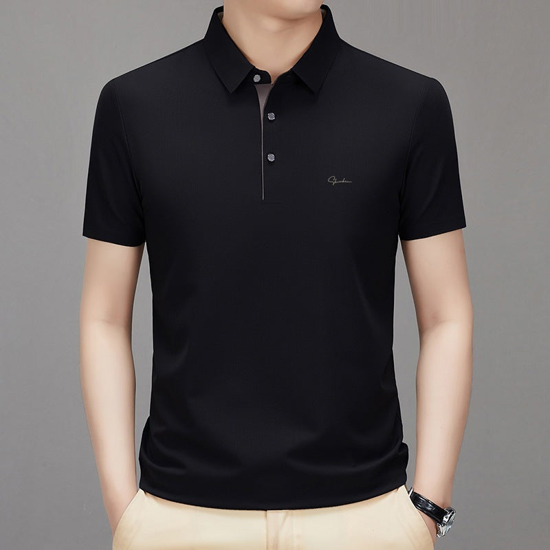🎁Hot Sale 50% OFF⏳Men's Ice Silk Breathable Lapel Short Sleeve Shirt