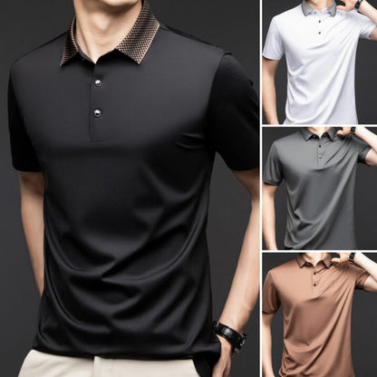 Men's Casual Business Short Sleeve Lapel T-Shirt