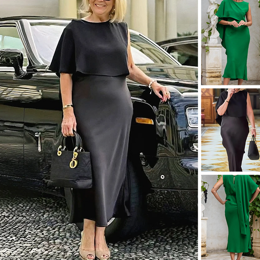 🛍️50% OFF👗Women’s Asymmetric Drape Midi Dress