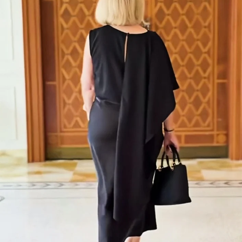 🛍️50% OFF👗Women’s Asymmetric Drape Midi Dress