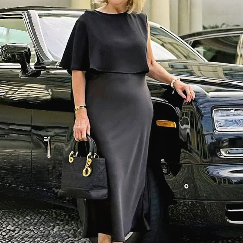 🛍️50% OFF👗Women’s Asymmetric Drape Midi Dress