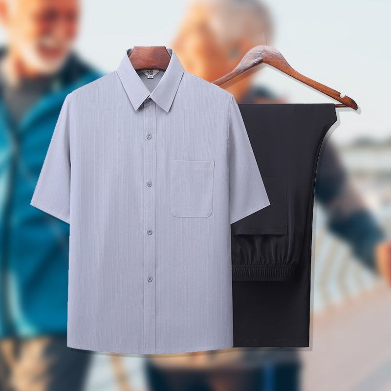 🔥Father's Day Limited Time 50% OFF🛍️Summer Cooling Cozy Suit for Middle-Aged Man