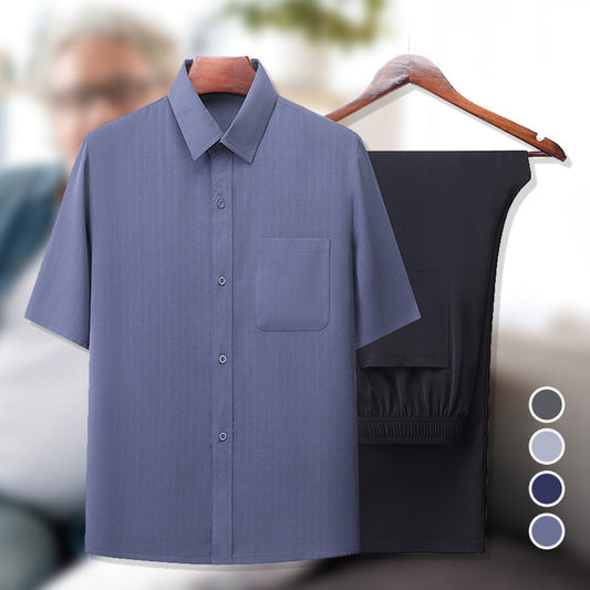 🔥Father's Day Limited Time 50% OFF🛍️Summer Cooling Cozy Suit for Middle-Aged Man