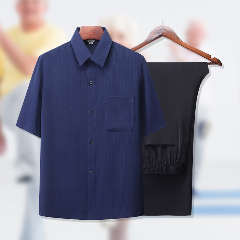🔥Father's Day Limited Time 50% OFF🛍️Summer Cooling Cozy Suit for Middle-Aged Man