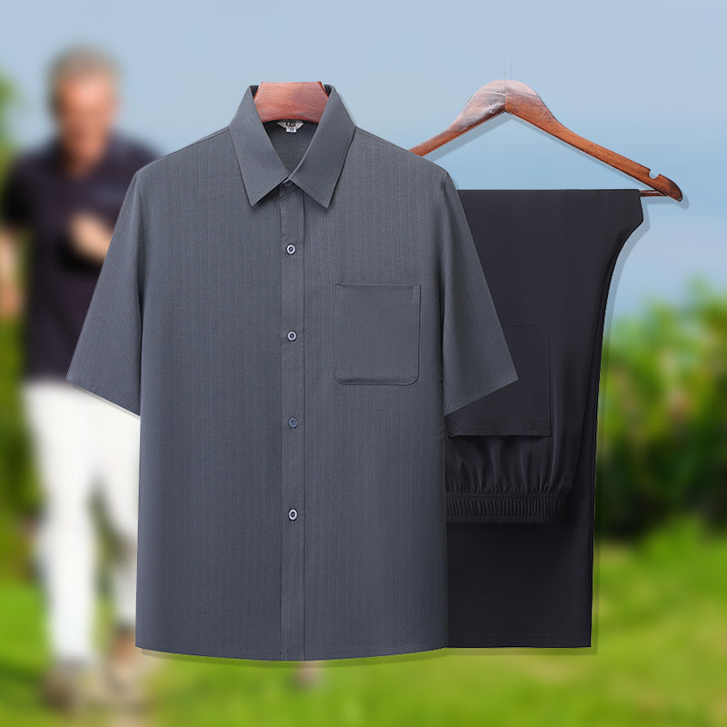 🔥Father's Day Limited Time 50% OFF🛍️Summer Cooling Cozy Suit for Middle-Aged Man