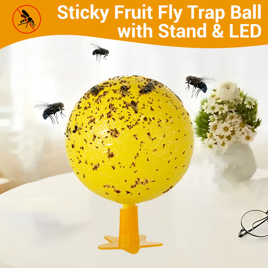 🚫🪰🦟Sticky Fruit Fly Trap Ball with Stand & LED
