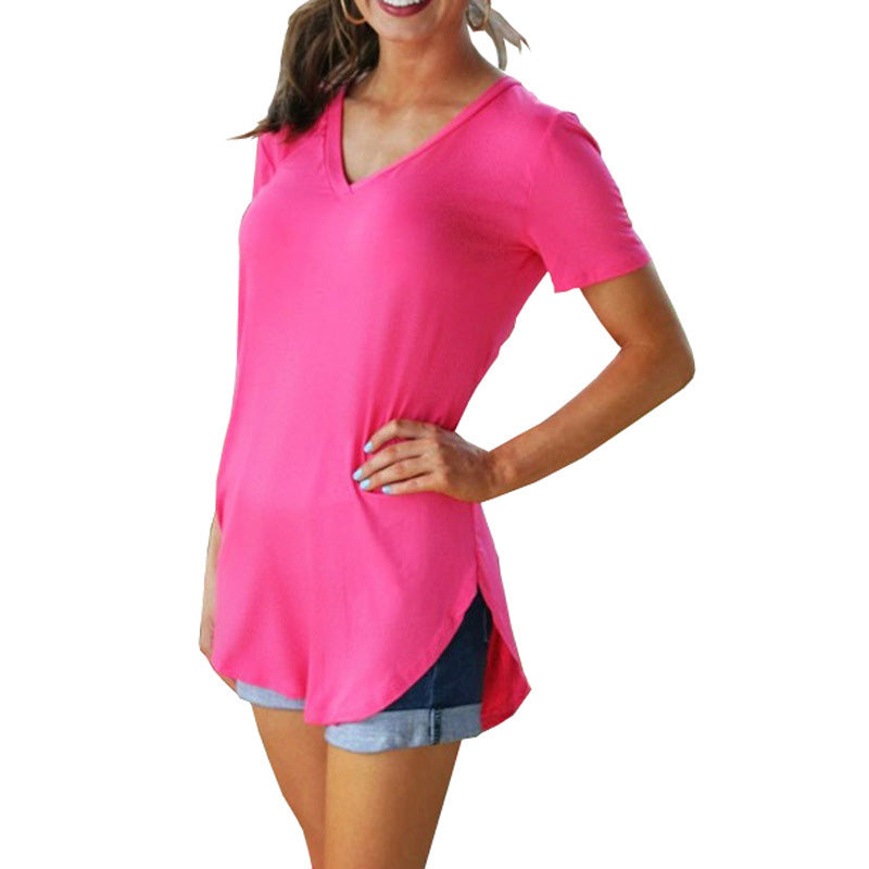 🎊2025 Explosive Large Size V Neck T Shirt 🎊the perfect choice for plus size women!
