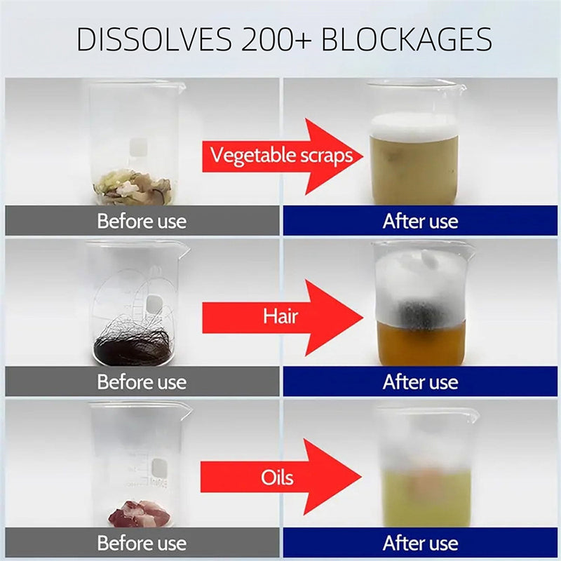 ⏳Time-Limited Special⏰Powerful Pipe Dredging Agent for Kitchen and Toilet Pipelines - Dissolves 200+ Blockages and Kills of Bacteria