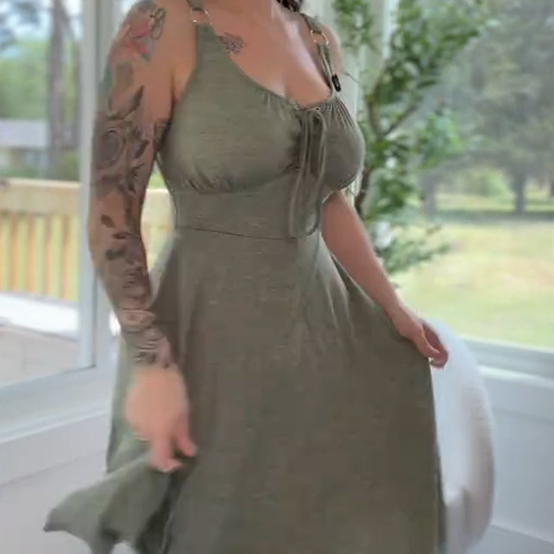 🔥50% OFF👗Women's Casual Sleeveless Pleated Dress