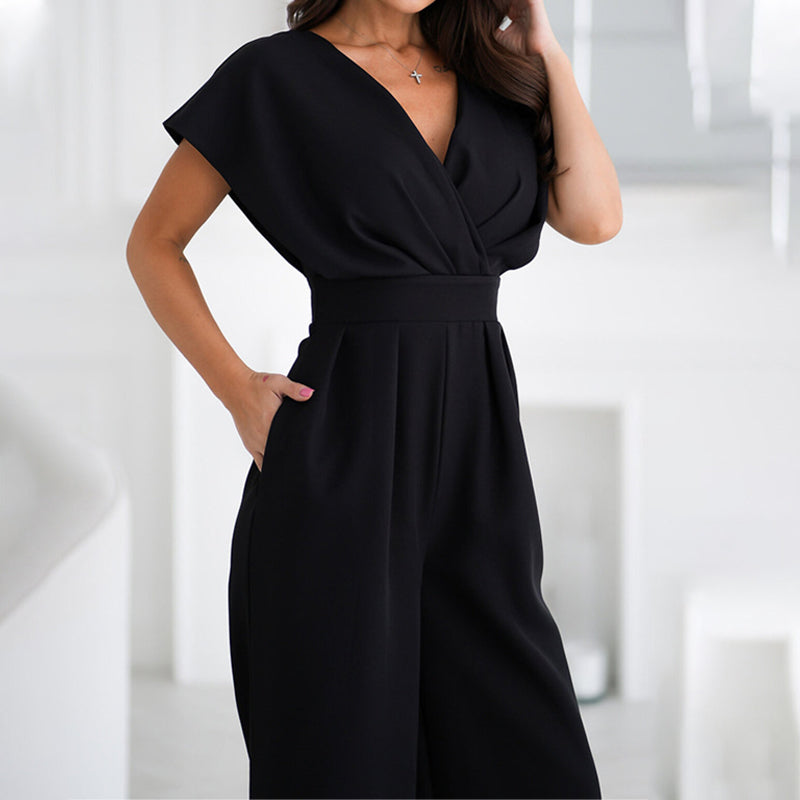 🌸2025 New Arrival 50%OFF💖 Women’s V - Neck Wide - Legged Jumpsuit | One - Piece Chic & Comfort
