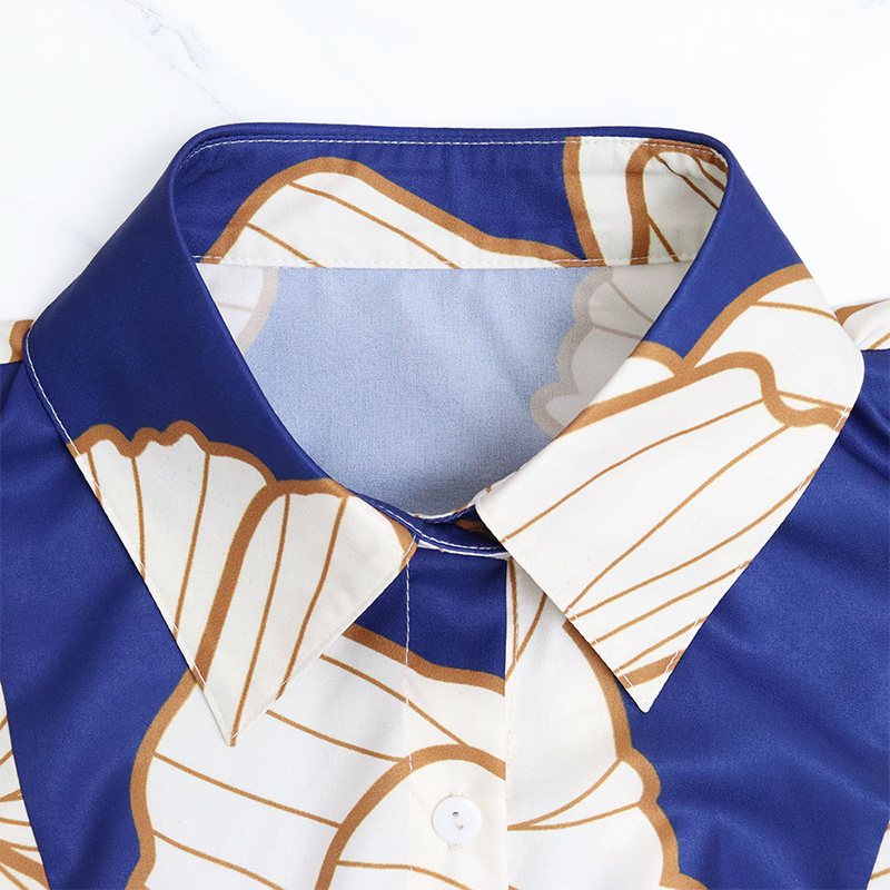 ✨ Limited-time sale:50% OFF！🔥Women's Waist-cinched Printed Shirt Dress