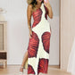 ✨🎊 2025 Summer New🎊Palm Print One-Shoulder Slim Maxi Dress