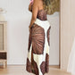 ✨🎊 2025 Summer New🎊Palm Print One-Shoulder Slim Maxi Dress