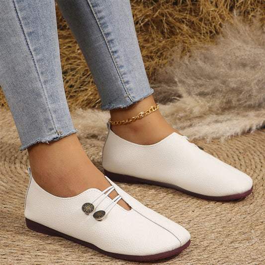 ✨ 🥿Women's 2025 New Soft Synthetic Leather Flat Shoes