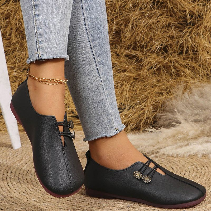 ✨ 🥿Women's 2025 New Soft Synthetic Leather Flat Shoes
