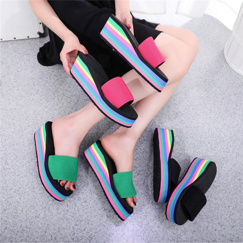 🌈Women's Casual Flip Flop with Rainbow Sole
