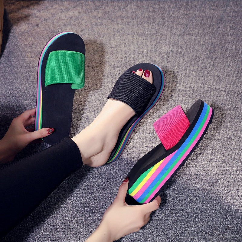 🌈Women's Casual Flip Flop with Rainbow Sole