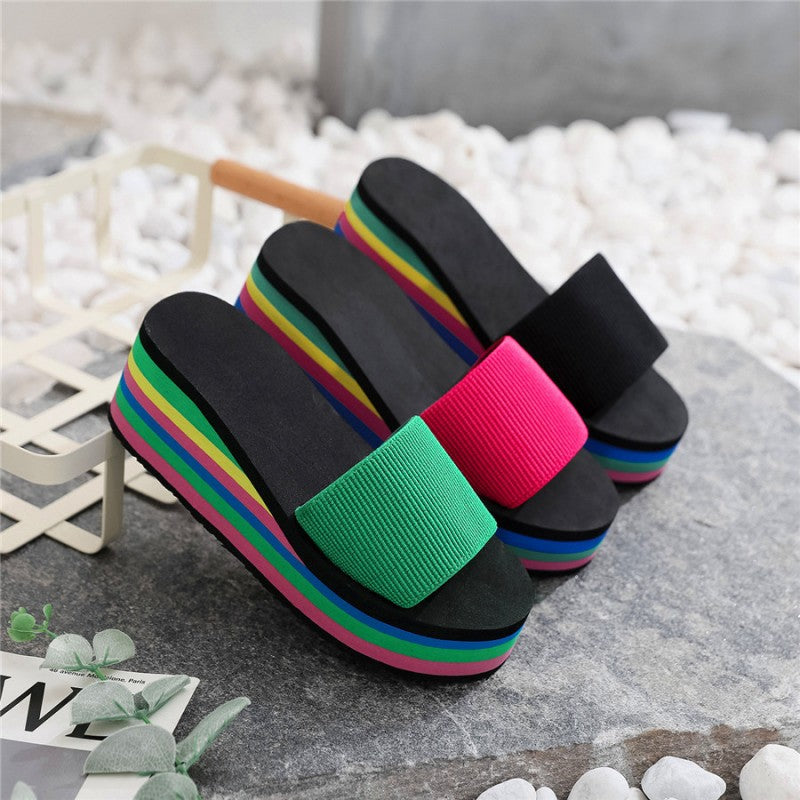 🌈Women's Casual Flip Flop with Rainbow Sole