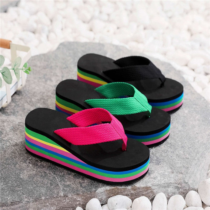 🌈Women's Casual Flip Flop with Rainbow Sole