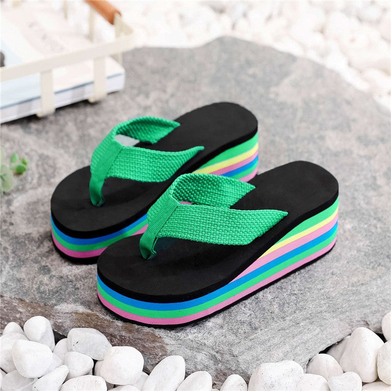 🌈Women's Casual Flip Flop with Rainbow Sole