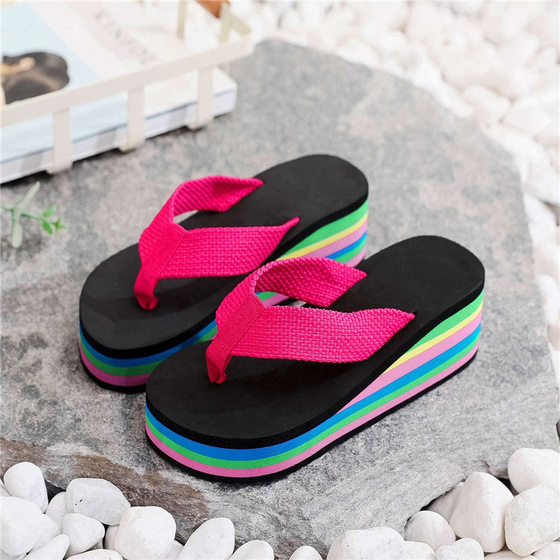 🌈Women's Casual Flip Flop with Rainbow Sole