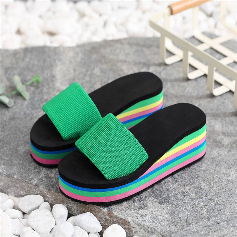 🌈Women's Casual Flip Flop with Rainbow Sole
