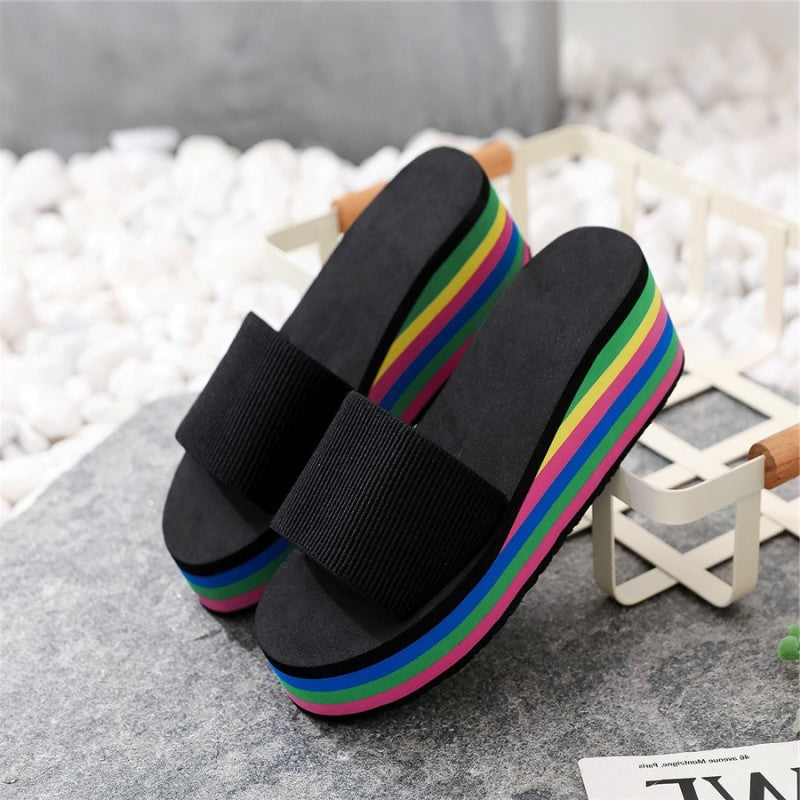 🌈Women's Casual Flip Flop with Rainbow Sole