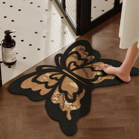 🏠 2025 New Product🦋Retro Butterfly Diatomite Mat – Quick Drying & Non-Slip