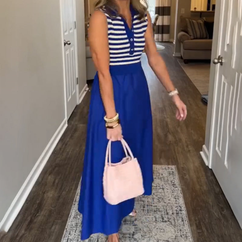 ✨The New Fashion Favorite✨Women's Casual V-Neck Striped Maxi Dress