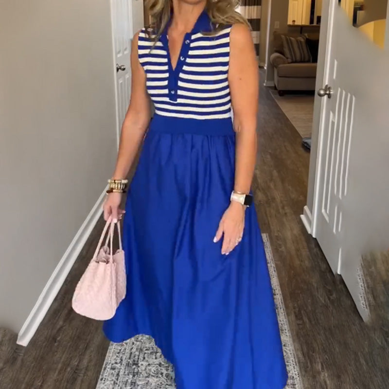 ✨The New Fashion Favorite✨Women's Casual V-Neck Striped Maxi Dress