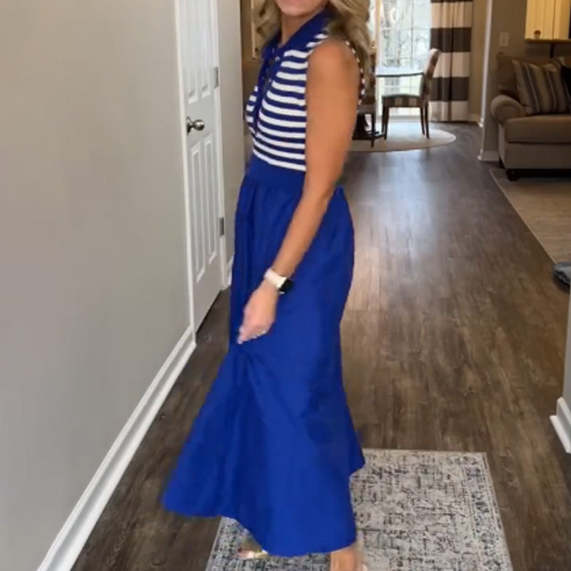 ✨The New Fashion Favorite✨Women's Casual V-Neck Striped Maxi Dress