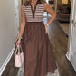 ✨The New Fashion Favorite✨Women's Casual V-Neck Striped Maxi Dress