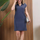 Women's Casual Solid Turn-Down Collar Slight A-Line Dress