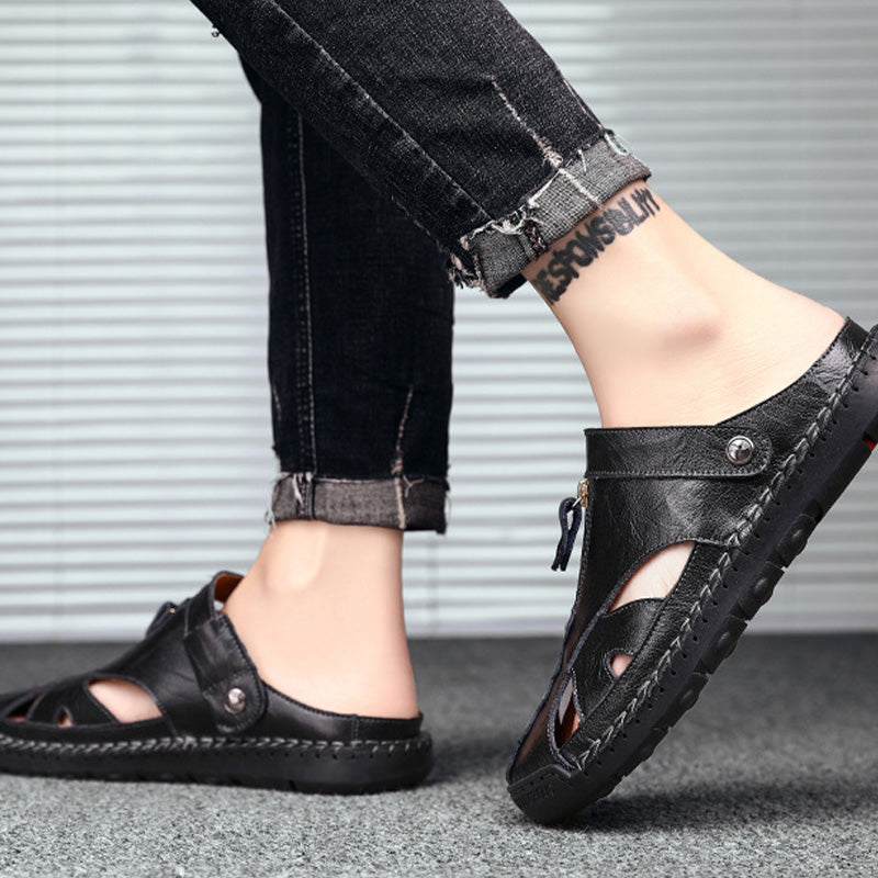🏆Handmade In Genuine Leather🥇Men’s Casual Convertible Back Strap Sandals
