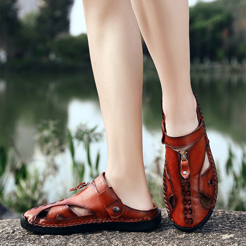 🏆Handmade In Genuine Leather🥇Men’s Casual Convertible Back Strap Sandals