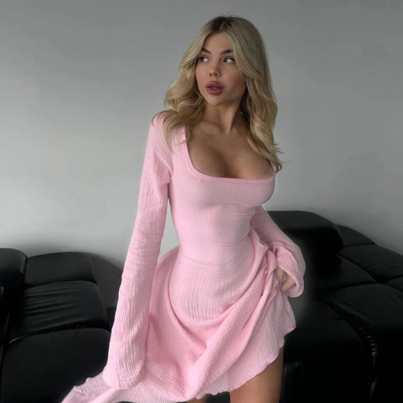 ✨50% OFF💃Women’s Square Neck Tie Waist A-Line Dress