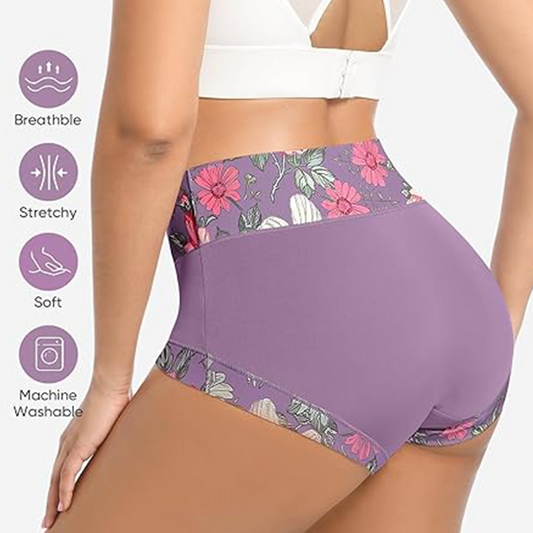 🌸Summer Flower Words🌸Women's High Waisted Floral Printed Panty Set