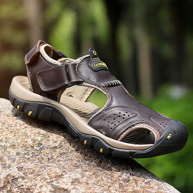 Men's Summer Casual Closed-Toe Hook And Loop Sandals