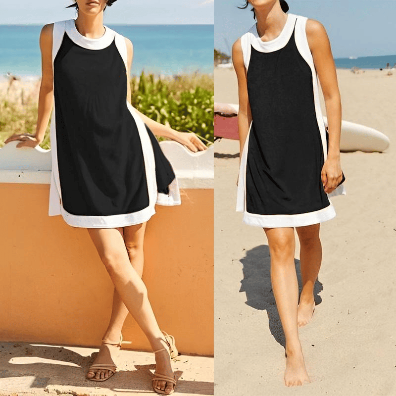 ⏰Limited Special Sale-50% OFF💕Women's Casual Color Block Sleeveless Tops Matching Shorts with Pockets