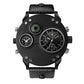 Men's Dual Time Zone Analog Watch with Compass