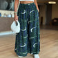 Women’s Casual Printed Wide-Leg Pants with Pockets